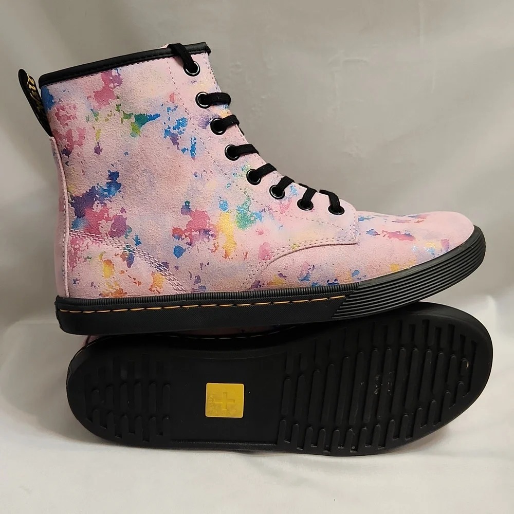 Dr. Martens Sheridan Confetti Suede Casual Rainbow Boots (W Size 8)